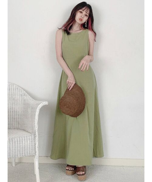 dazzlin（ダズリン）の「バックオープンナチュラルワンピース（ワンピース・レディース・ブラック/グリーン/アイボリー・FREE）」の9枚目の写真