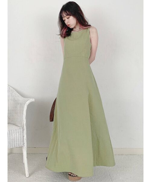 dazzlin（ダズリン）の「バックオープンナチュラルワンピース（ワンピース・レディース・ブラック/グリーン/アイボリー・FREE）」の10枚目の写真