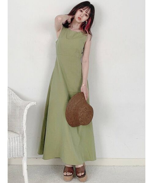 dazzlin（ダズリン）の「バックオープンナチュラルワンピース（ワンピース・レディース・ブラック/グリーン/アイボリー・FREE）」の12枚目の写真