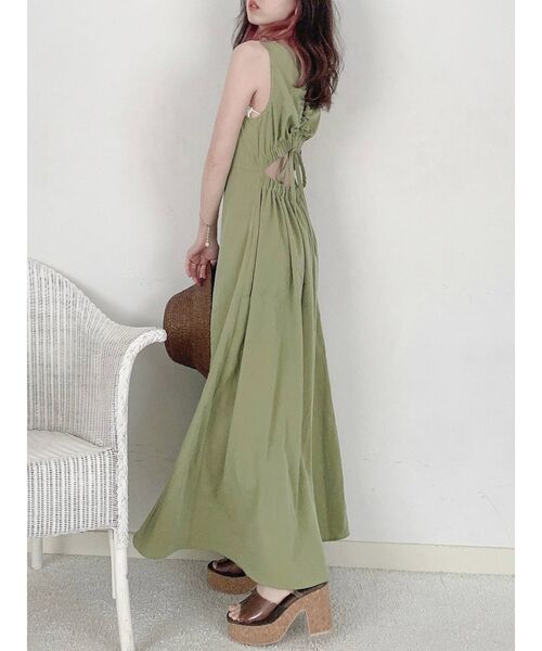 dazzlin（ダズリン）の「バックオープンナチュラルワンピース（ワンピース・レディース・ブラック/グリーン/アイボリー・FREE）」の13枚目の写真