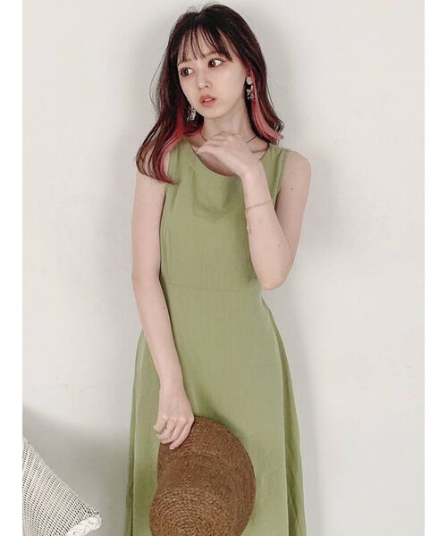 dazzlin（ダズリン）の「バックオープンナチュラルワンピース（ワンピース・レディース・ブラック/グリーン/アイボリー・FREE）」の17枚目の写真