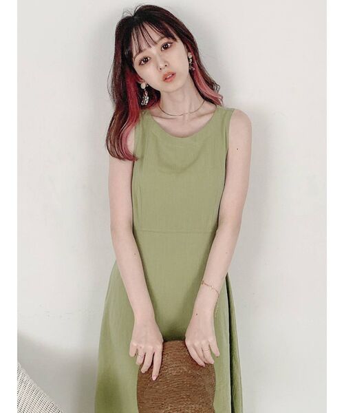 dazzlin（ダズリン）の「バックオープンナチュラルワンピース（ワンピース・レディース・ブラック/グリーン/アイボリー・FREE）」の18枚目の写真