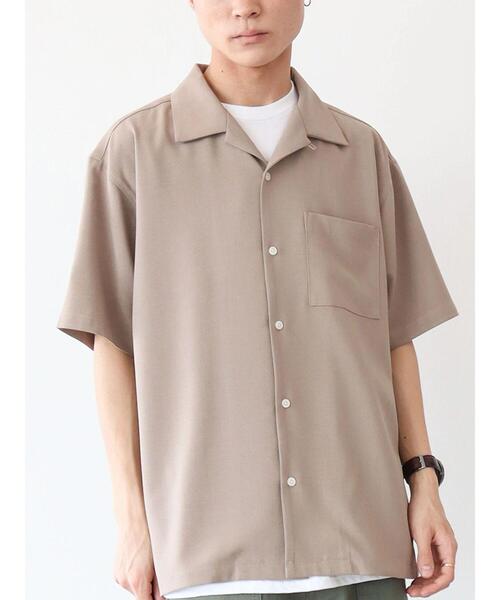 CRAFT STANDARD BOUTIQUE(クラフトスタンダードブティック)の「ポリトロオープンカラー半袖シャツ *(シャツ/ブラウス・メンズ・ブラック/ベージュ/ネイビー・LL/M/L)」の5枚目の写真