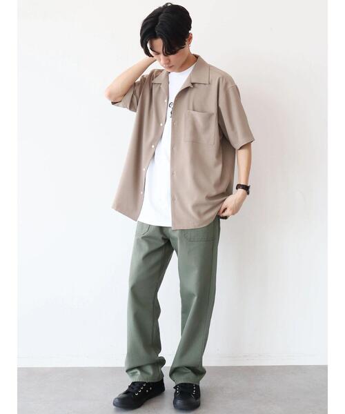 CRAFT STANDARD BOUTIQUE(クラフトスタンダードブティック)の「ポリトロオープンカラー半袖シャツ *(シャツ/ブラウス・メンズ・ブラック/ベージュ/ネイビー・LL/M/L)」の12枚目の写真