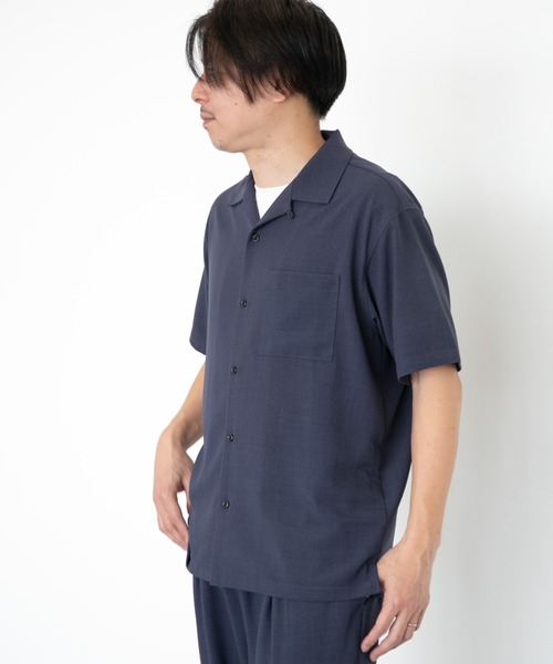 CRAFT STANDARD BOUTIQUE(クラフトスタンダードブティック)の「ポリトロオープンカラー半袖シャツ *(シャツ/ブラウス・メンズ・ブラック/ベージュ/ネイビー・LL/M/L)」の3枚目の写真