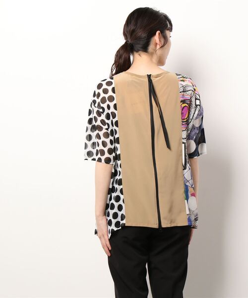 gomme（ゴム）の「アートプリント　切替ブラウス（シャツ/ブラウス・レディース・ホワイト系その他/ブラック系その他・MEDIUM）」の9枚目の写真