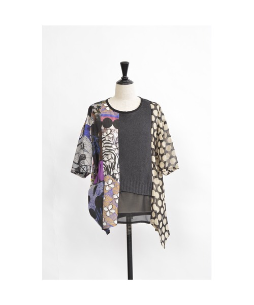 gomme（ゴム）の「アートプリント　切替ブラウス（シャツ/ブラウス・レディース・ホワイト系その他/ブラック系その他・MEDIUM）」の14枚目の写真