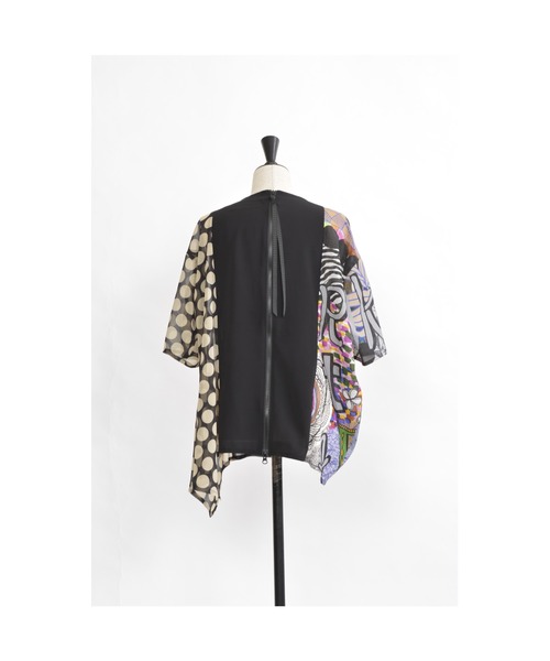 gomme（ゴム）の「アートプリント　切替ブラウス（シャツ/ブラウス・レディース・ホワイト系その他/ブラック系その他・MEDIUM）」の8枚目の写真