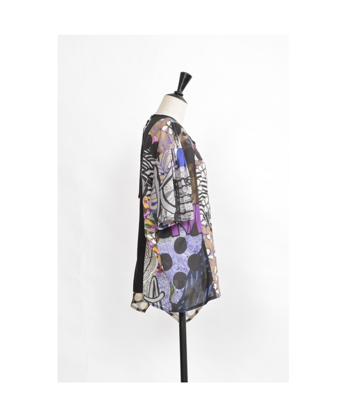 gomme（ゴム）の「アートプリント　切替ブラウス（シャツ/ブラウス・レディース・ホワイト系その他/ブラック系その他・MEDIUM）」の5枚目の写真