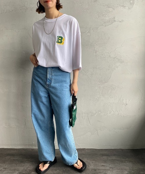 BEN DAVIS（ベンデイビス）の「[BEN DAVIS/ベンデイビス] トラベルパッチ バックワッペンTシャツ（Tシャツ/カットソー・レディース・ホワイト/ブラック/グリーン・M/L/XL）」の7枚目の写真