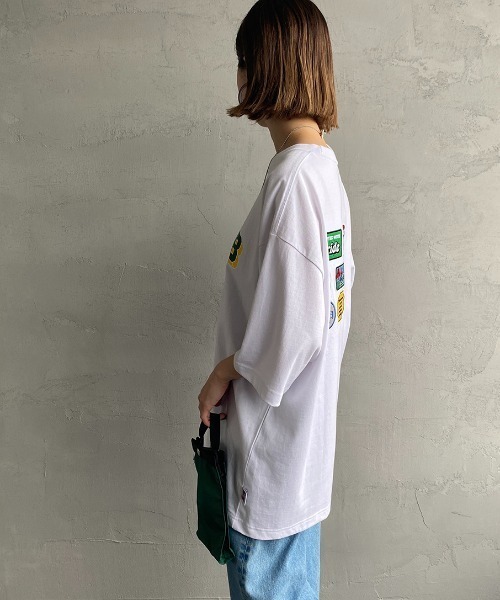 BEN DAVIS（ベンデイビス）の「[BEN DAVIS/ベンデイビス] トラベルパッチ バックワッペンTシャツ（Tシャツ/カットソー・レディース・ホワイト/ブラック/グリーン・M/L/XL）」の13枚目の写真
