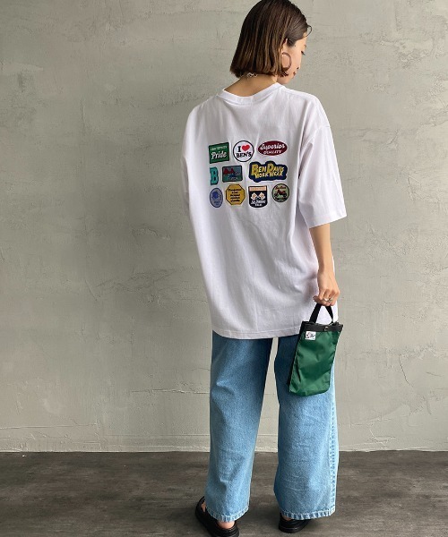 BEN DAVIS（ベンデイビス）の「[BEN DAVIS/ベンデイビス] トラベルパッチ バックワッペンTシャツ（Tシャツ/カットソー・レディース・ホワイト/ブラック/グリーン・M/L/XL）」の8枚目の写真