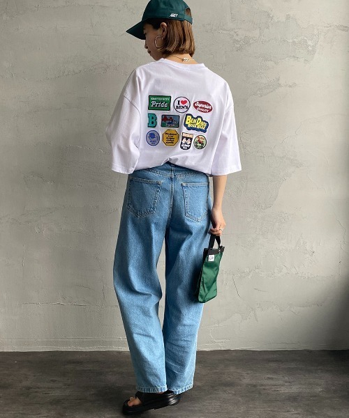 BEN DAVIS（ベンデイビス）の「[BEN DAVIS/ベンデイビス] トラベルパッチ バックワッペンTシャツ（Tシャツ/カットソー・レディース・ホワイト/ブラック/グリーン・M/L/XL）」の22枚目の写真