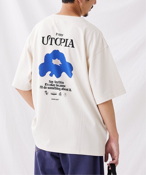 Mishima Mart UTOPIA TEE L ネイビー アートT 美品 Mishima Mart × JS UTOPIA TEE L ネイビー アートT - メルカリ