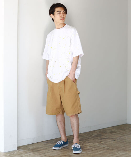 BEAMS（ビームス）の「BEAMS / ルーズフィット スプラッシュ ペイント Tシャツ（Tシャツ/カットソー・メンズ・ライム/ブルー系その他・S/M/L/XL）」の13枚目の写真
