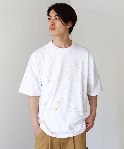 BEAMS（ビームス）の「BEAMS / ルーズフィット スプラッシュ ペイント Tシャツ（Tシャツ/カットソー・メンズ・ライム/ブルー系その他・S/M/L/XL）」の10枚目の写真
