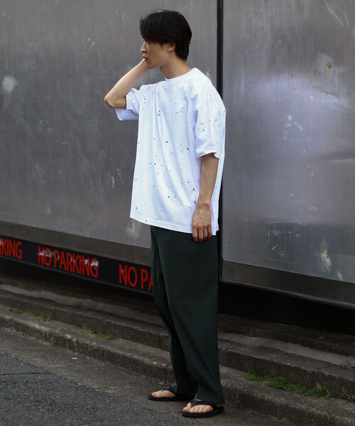 BEAMS（ビームス）の「BEAMS / ルーズフィット スプラッシュ ペイント Tシャツ（Tシャツ/カットソー・メンズ・ライム/ブルー系その他・S/M/L/XL）」の15枚目の写真
