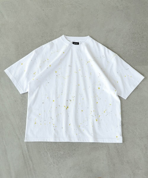 BEAMS（ビームス）の「BEAMS / ルーズフィット スプラッシュ ペイント Tシャツ（Tシャツ/カットソー・メンズ・ライム/ブルー系その他・S/M/L/XL）」の9枚目の写真