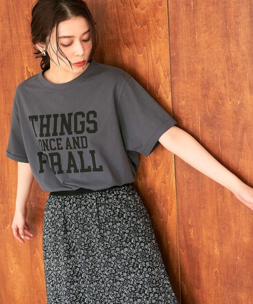 studio CLIP（スタディオクリップ）の「カレッジロゴTシャツ（Tシャツ/カットソー・レディース・スモーク/オフホワイト/アイボリー/イエロー/ブラウン/ホワイト・FREE）」の6枚目の写真