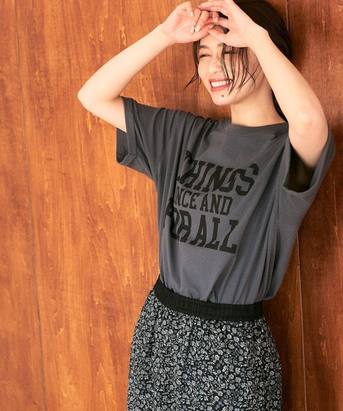 studio CLIP（スタディオクリップ）の「カレッジロゴTシャツ（Tシャツ/カットソー・レディース・スモーク/オフホワイト/アイボリー/イエロー/ブラウン/ホワイト・FREE）」の21枚目の写真