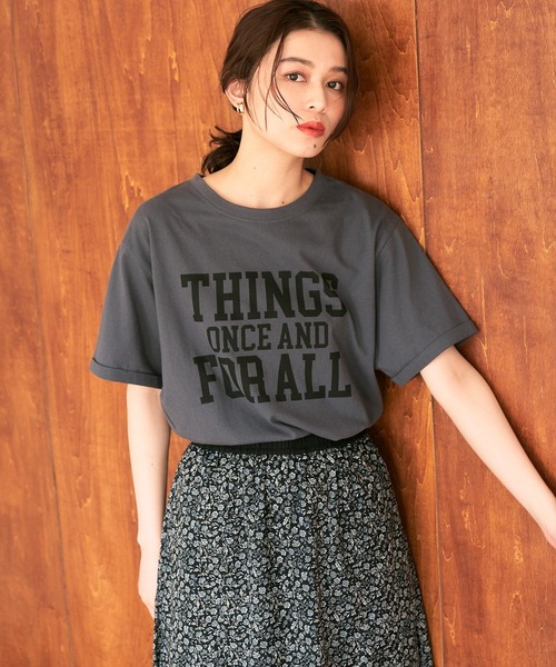 studio CLIP（スタディオクリップ）の「カレッジロゴTシャツ（Tシャツ/カットソー・レディース・スモーク/オフホワイト/アイボリー/イエロー/ブラウン/ホワイト・FREE）」の18枚目の写真