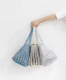 The Bagmati | 【BAGMATI/バグマティ】メタリックマクラメ ラウンドバッグ(トートバッグ)