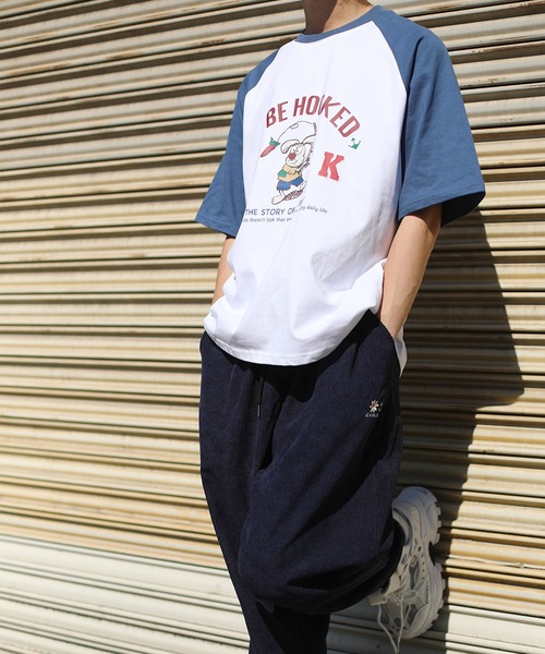 HOOK（フック）の「HOOK -original- アメカジイラストプリントラグランスリーブ半袖TEE (SS)（Tシャツ/カットソー・メンズ・ブラック/ネイビー/ミント/レッド・M/XL/L）」の20枚目の写真