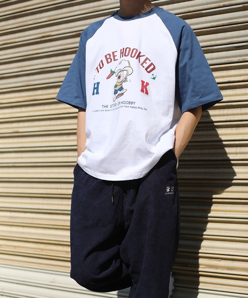 HOOK（フック）の「HOOK -original- アメカジイラストプリントラグランスリーブ半袖TEE (SS)（Tシャツ/カットソー・メンズ・ブラック/ネイビー/ミント/レッド・M/XL/L）」の21枚目の写真