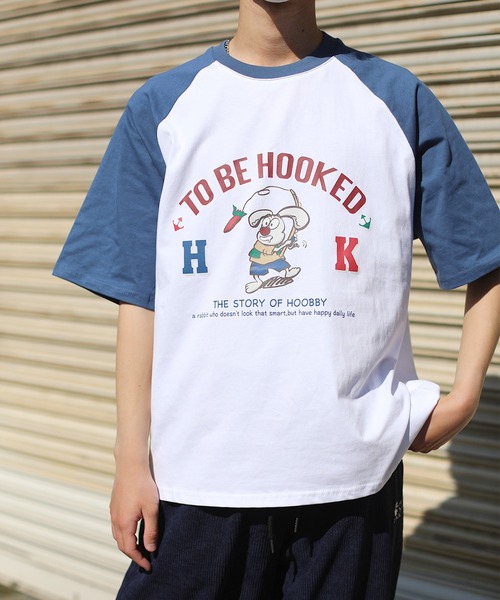 HOOK（フック）の「HOOK -original- アメカジイラストプリントラグランスリーブ半袖TEE (SS)（Tシャツ/カットソー・メンズ・ブラック/ネイビー/ミント/レッド・M/XL/L）」の22枚目の写真
