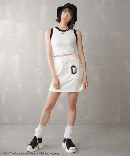Coca Cola（コカコーラ）の「【Coca-Cola/コカ・コーラ】スウェットミニスカート（スカート・レディース・ホワイト/ブラック/レッド/サックスブルー・ONESIZE）」の14枚目の写真