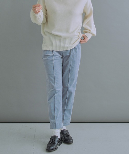 kha:ki(カーキ)の「「KHA:KI / カーキ」1-TUCK CORD TROUSERS(その他パンツ・レディース・ベージュ/ブルー/アイボリー・1/2)」の3枚目の写真