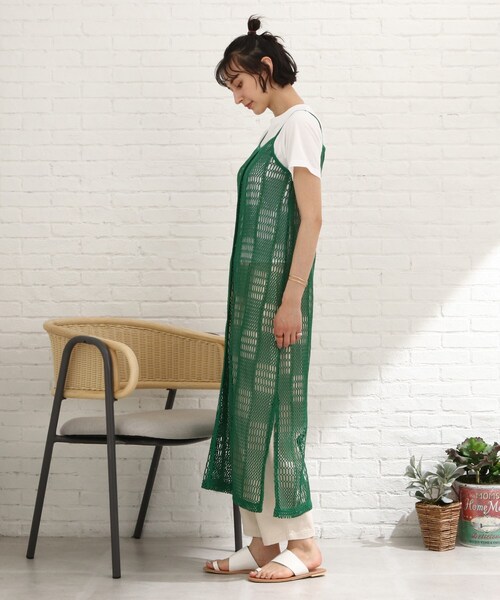 Cutie Blonde（キューティーブロンド）の「◆【2点セット】クロシェ風キャミワンピース（セットアップ・レディース・グリーン/ブラック/ベージュ・03/02）」の14枚目の写真