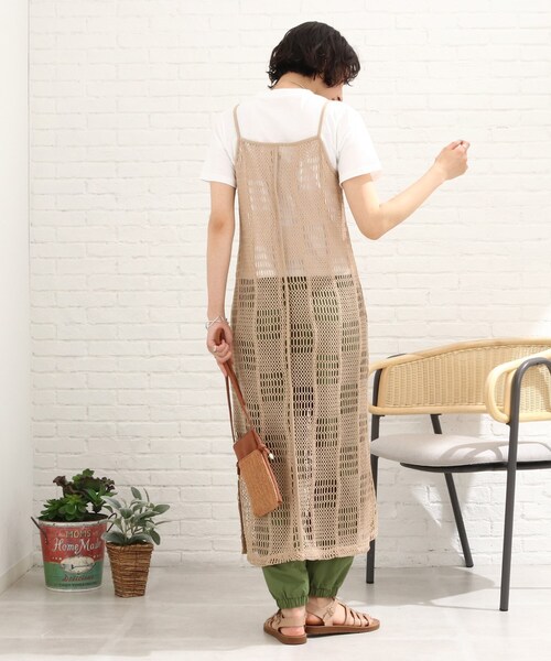 Cutie Blonde（キューティーブロンド）の「◆【2点セット】クロシェ風キャミワンピース（セットアップ・レディース・グリーン/ブラック/ベージュ・03/02）」の22枚目の写真