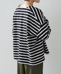 BEARDSLEY | 前後で着られる２WAY仕様 ボーダースナップカーデ(カーディガン/ボレロ)