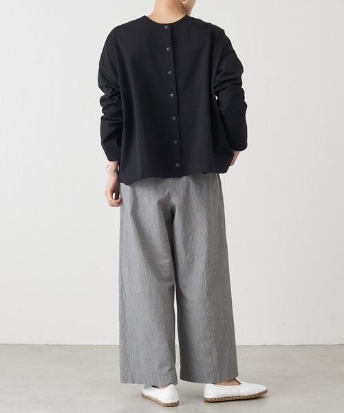 BEARDSLEY(ビアズリー)の「前後で着られる2WAY仕様 ボーダースナップカーデ(カーディガン/ボレロ・レディース・ブラック系その他/ネイビー/ブラック・FREE)」の19枚目の写真