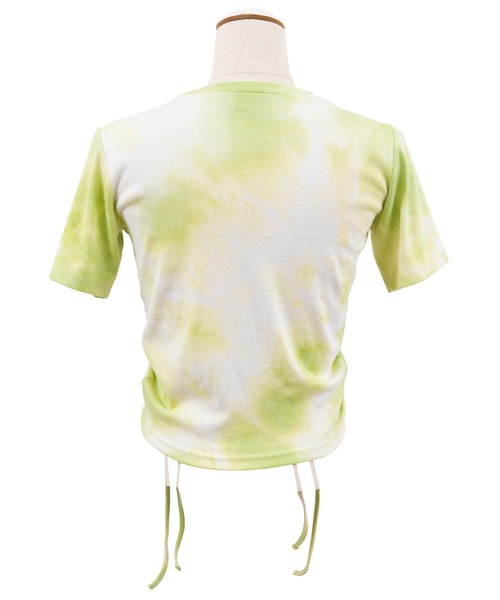 PUNYUS（プニュズ）の「タイダイ柄ドロストトップス（Tシャツ/カットソー・レディース・ライム/ブラック・3/2/4/1）」の6枚目の写真