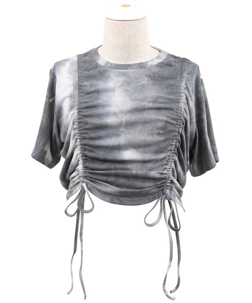 PUNYUS（プニュズ）の「タイダイ柄ドロストトップス（Tシャツ/カットソー・レディース・ライム/ブラック・3/2/4/1）」の7枚目の写真