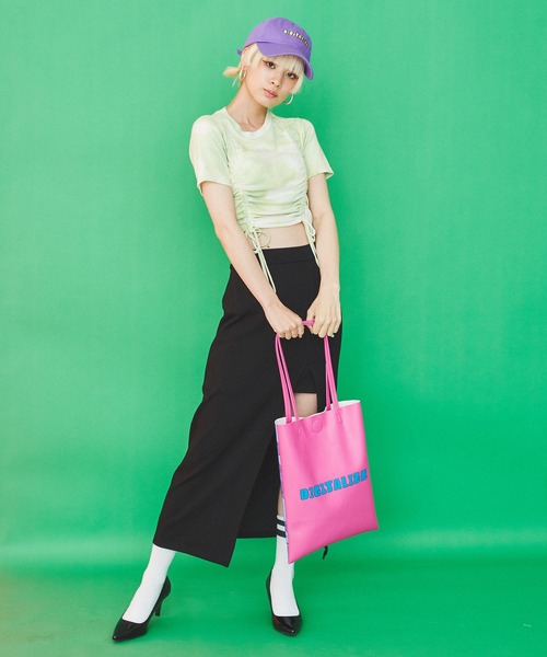 PUNYUS（プニュズ）の「タイダイ柄ドロストトップス（Tシャツ/カットソー・レディース・ライム/ブラック・3/2/4/1）」の16枚目の写真