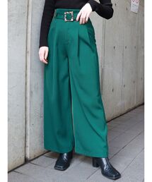 ハイウエストタックワイドパンツ