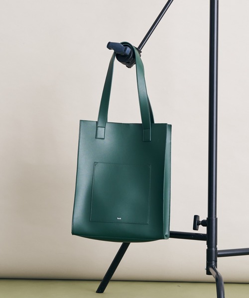 koe（コエ）の「フロントポケットスクエアトート*（トートバッグ・レディース・チャコールグレー/ブラック/グリーン/アイボリー/グレイッシュベージュ・FREE）」の5枚目の写真