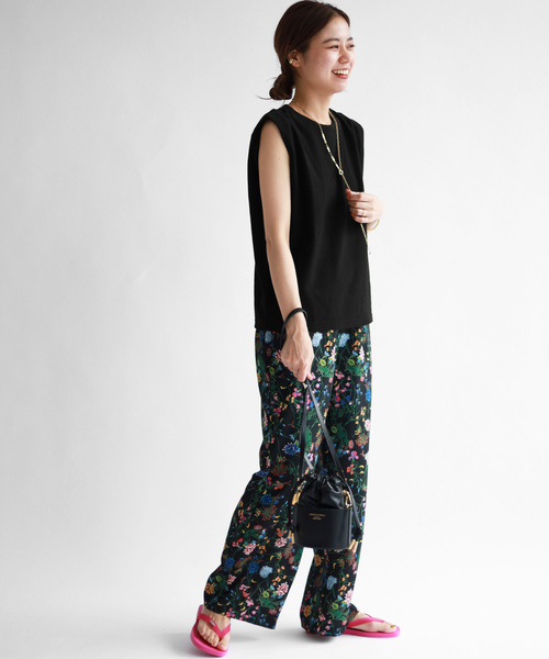 JOURNAL STANDARD relume(ジャーナルスタンダード レリューム)の「2WAYナシジノースリーブ(Tシャツ/カットソー・レディース・グリーン/ブラック・FREE)」の6枚目の写真
