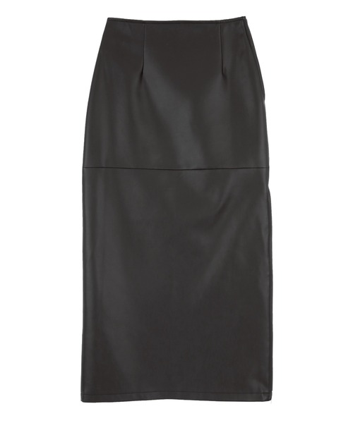 UR'S(ユアーズ)の「サイドスリットファスナーレザースカート(スカート・レディース・カーキ/ブラック/ベージュ・S/L/M)」の5枚目の写真