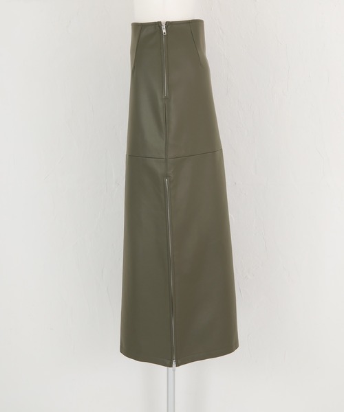 UR'S(ユアーズ)の「サイドスリットファスナーレザースカート(スカート・レディース・カーキ/ブラック/ベージュ・S/L/M)」の11枚目の写真