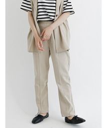 Samansa Mos2 blue | リネン混テーパードパンツ（セットアップ可）(その他パンツ)