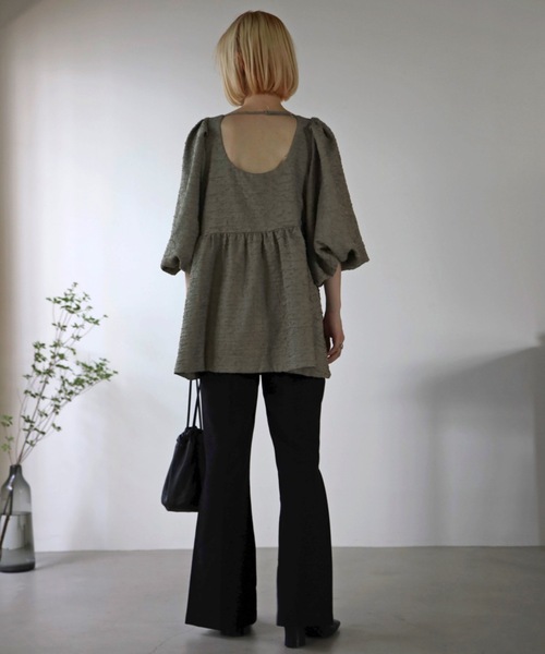 UNFIELD(アンフィールド)の「【UNFIELD】ふくれジャガードチュニック(チュニック・レディース・ブラック/グリーン・FREE)」の19枚目の写真