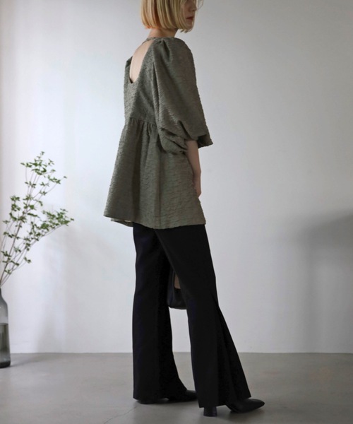 UNFIELD(アンフィールド)の「【UNFIELD】ふくれジャガードチュニック(チュニック・レディース・ブラック/グリーン・FREE)」の21枚目の写真