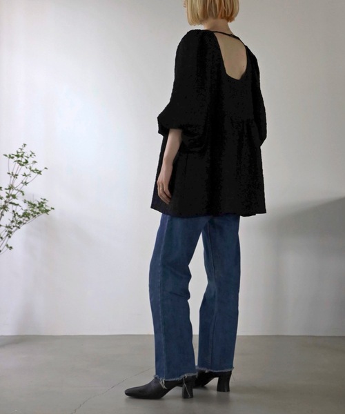 UNFIELD(アンフィールド)の「【UNFIELD】ふくれジャガードチュニック(チュニック・レディース・ブラック/グリーン・FREE)」の12枚目の写真