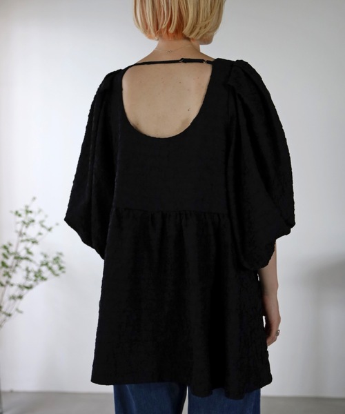 UNFIELD(アンフィールド)の「【UNFIELD】ふくれジャガードチュニック(チュニック・レディース・ブラック/グリーン・FREE)」の9枚目の写真