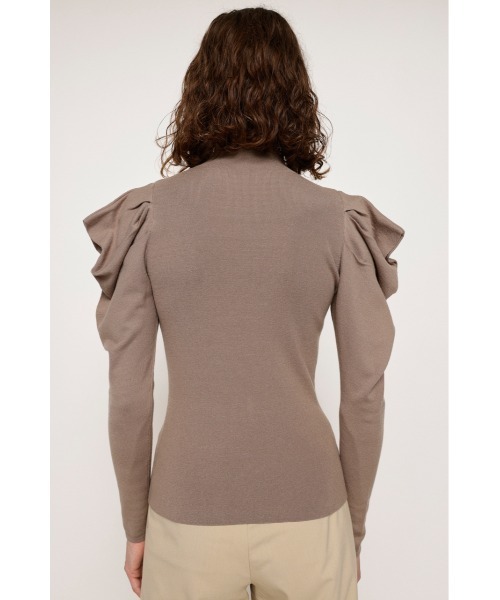 SLY（スライ）の「EDGE PUFF TOPS エッジ パフ トップス ニット（ニット/セーター・レディース・ダークベージュ/ブラック/アイボリー/ライトグリーン・FREE）」の13枚目の写真