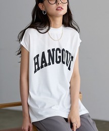 選べる2デザインモックネックフレンチロゴTシャツ